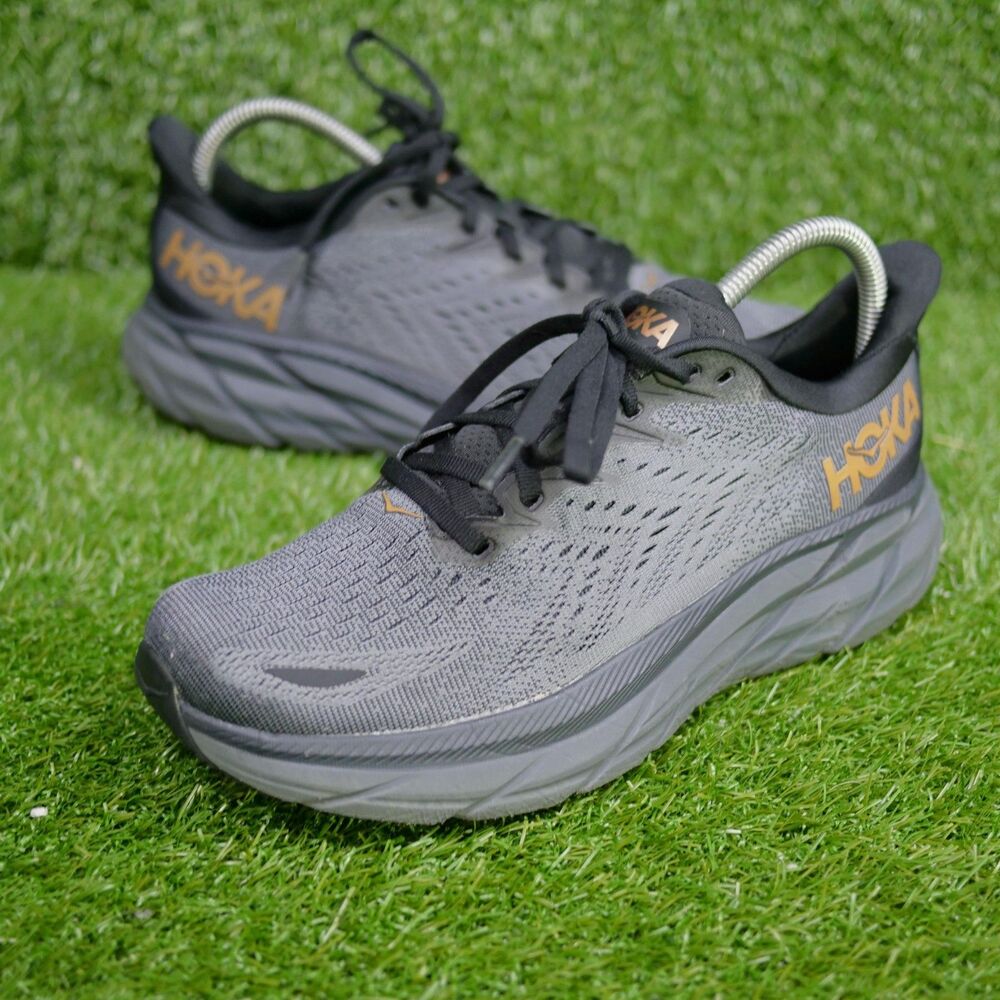HOKA Clifton 8 Anthracite Copper Running Shoes Gray - Women's Size 8 B
